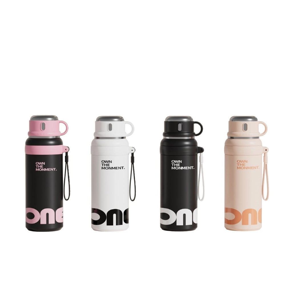 "ONE" Matte Black Motivational Water Bottle