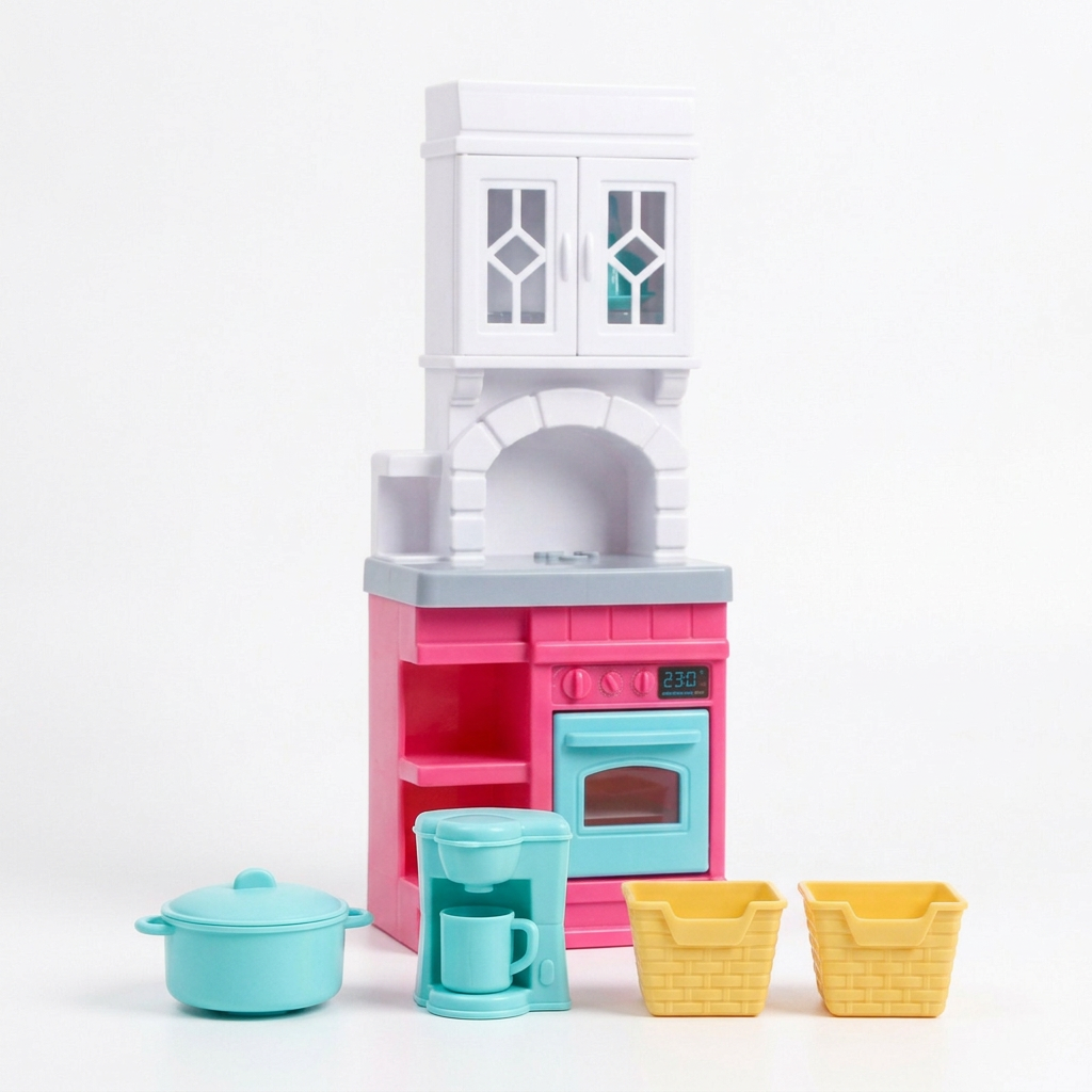 Kids Kitchen Playset with Accessories – Pink | Happy Gift