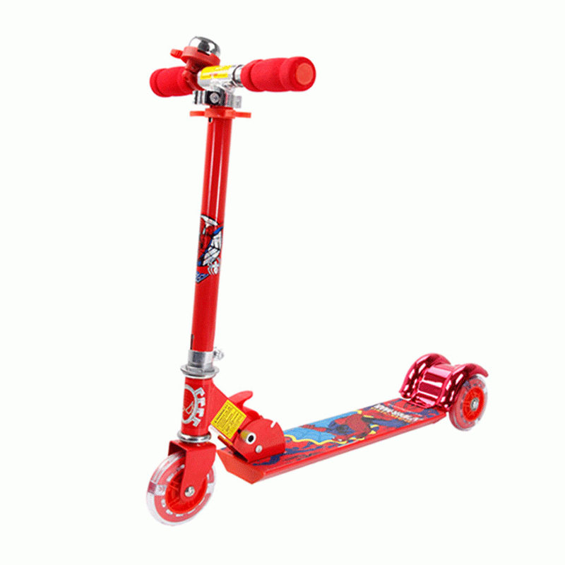 Red Kids' Three-Wheel Scooter with Spiderman Theme