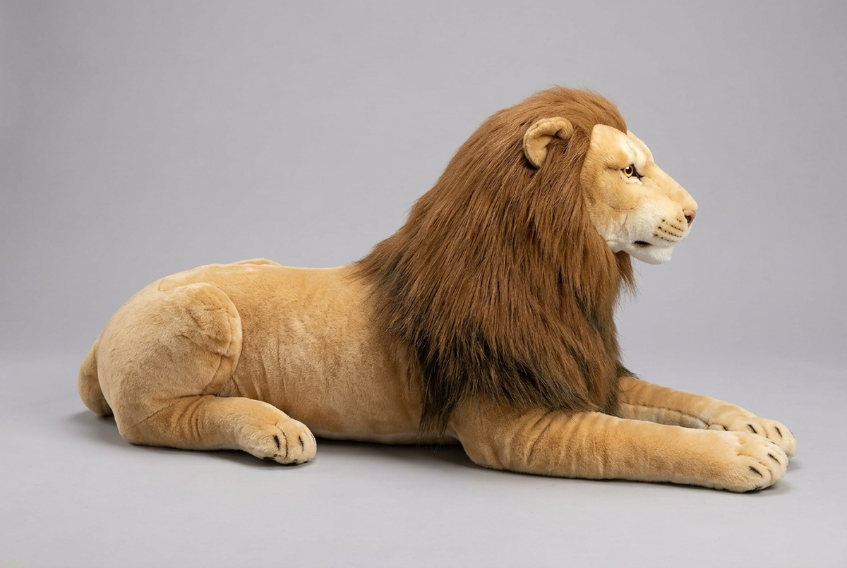 96 CM Large Lion Plush Soft Toy with Brown Mane | Happy Gift