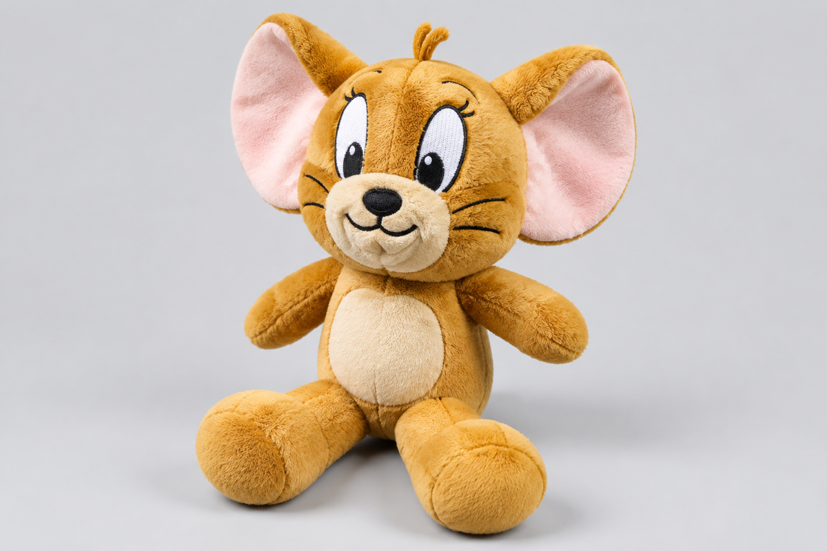 Title: Brown Mouse Plush Toy with Big Ears – Happy Gift