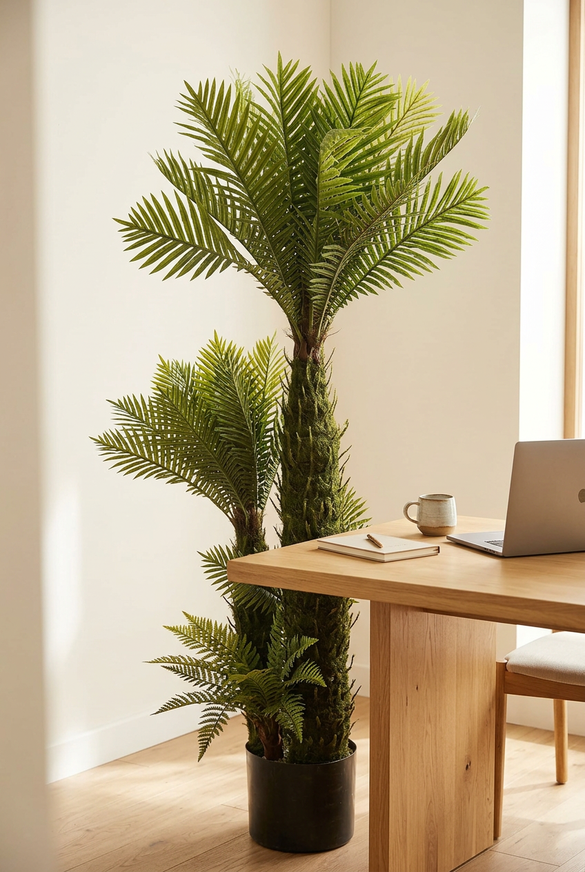 Artificial Palm Tree in Black Pot for Home & Office Décor | Happy Gift HEIGHT 5 FT