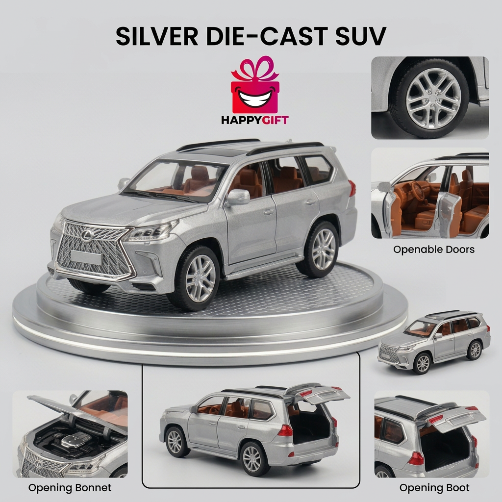 Lexus LX Silver Die-Cast SUV Model | Happy Gift