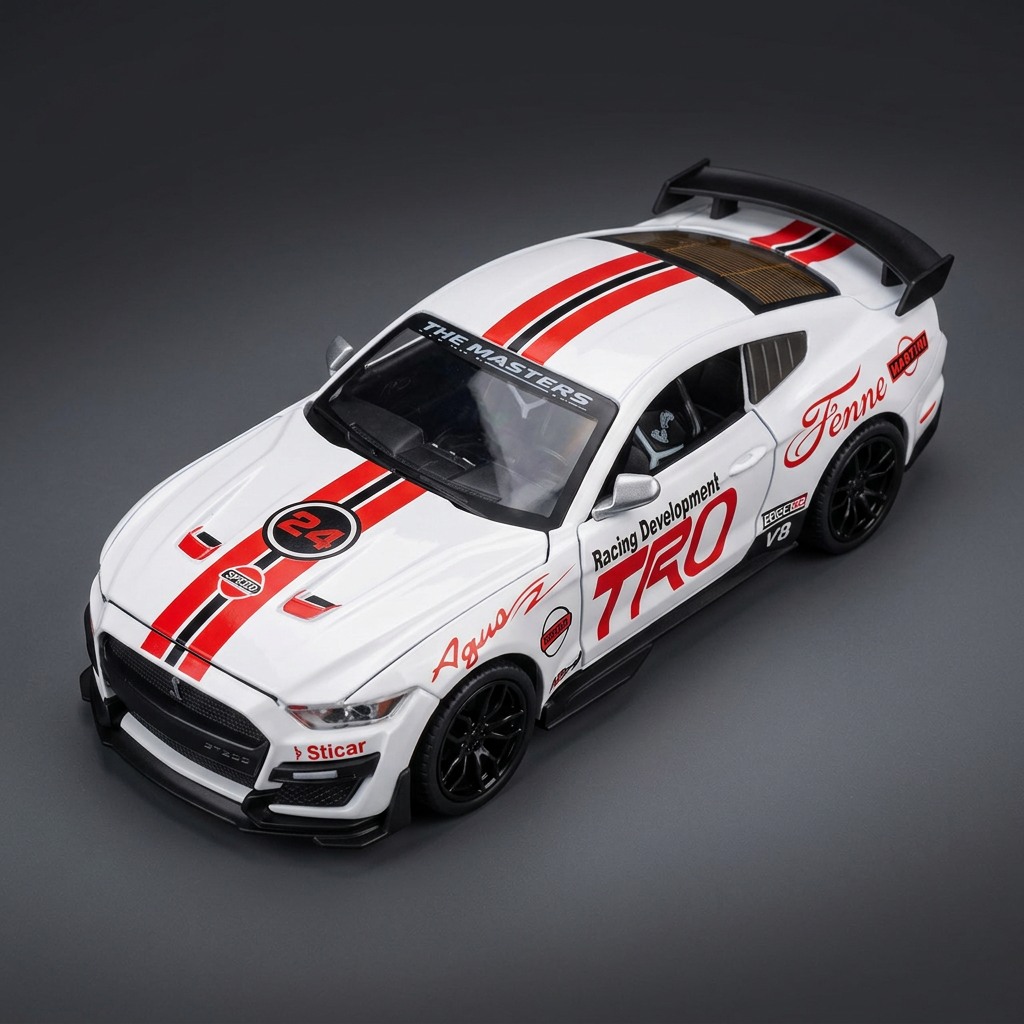 White Die-Cast Racing Car with Opening Doors | Happy Gift