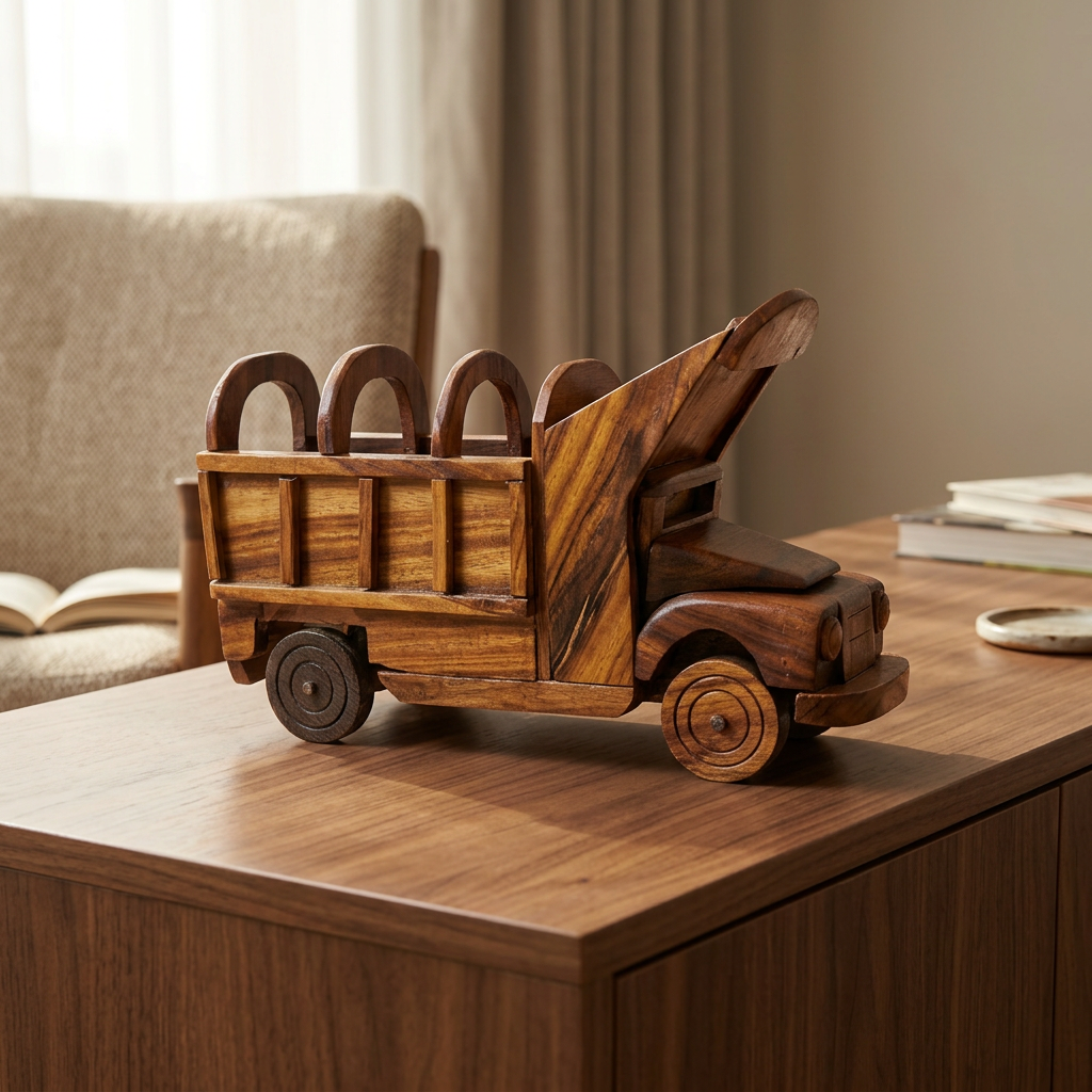 Wooden Truck Model for Home & Office Décor | Happy Gift