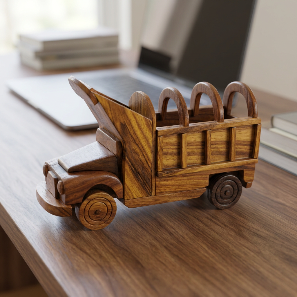Wooden Truck Model for Home & Office Décor | Happy Gift