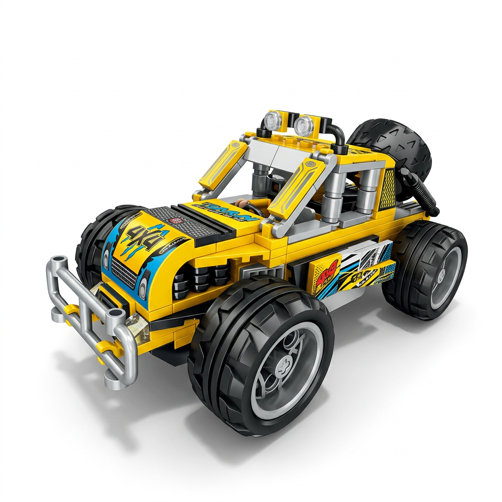 Yellow Off-Road Buggy Building Blocks – 271 Pieces | Happy Gift