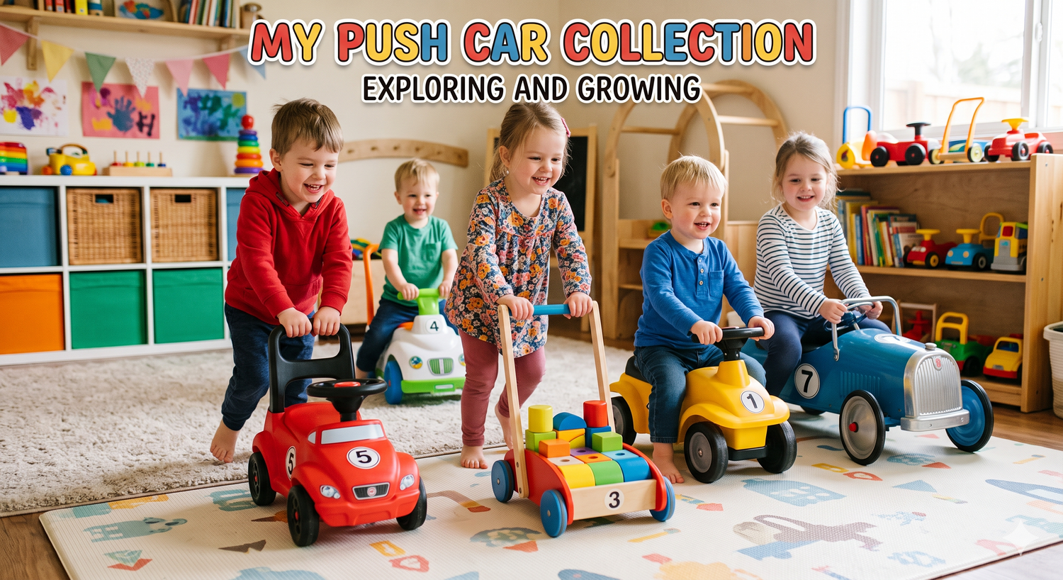 Kids Push Cars