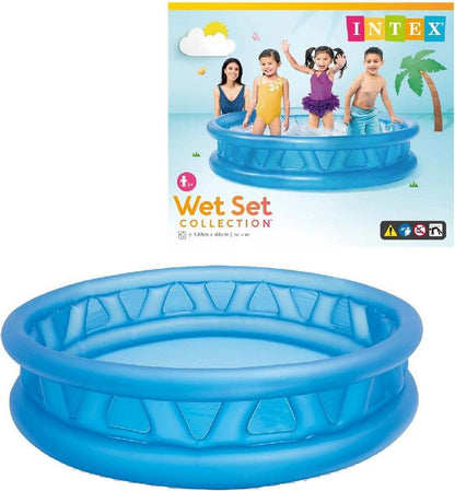 Intex Wet Set Collection Soft Side Inflatable Pool – Large Blue Kids' Pool