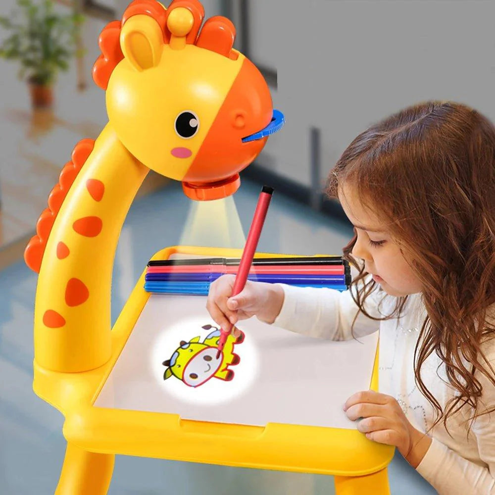 Giraffe Projection Drawing Table for Kids – Creative Art Station with Light & Music