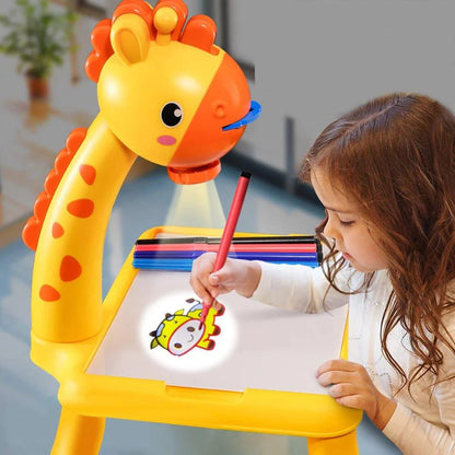 Giraffe Projection Drawing Table for Kids – Creative Art Station with Light & Music