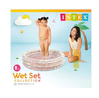 Intex Wet Set Collection Floral Print Inflatable Baby Pool (34" x 10")
