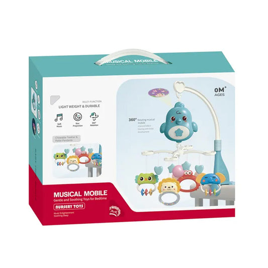 Musical Mobile Crib Toy with Projection & Rotating Pendants – For Newborns