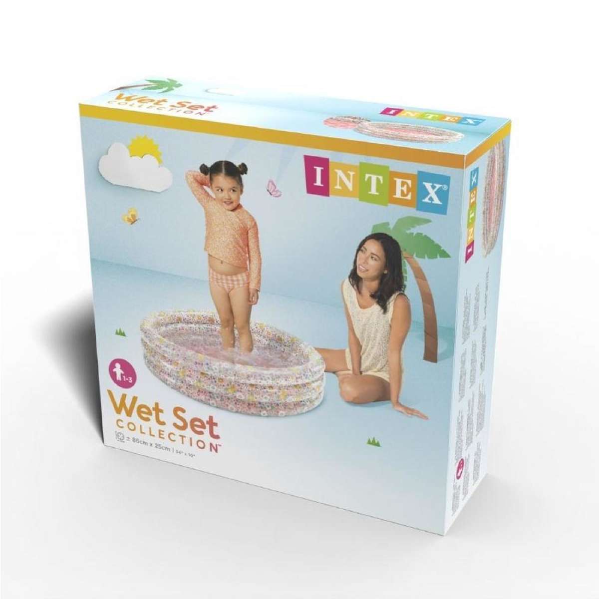 Intex Wet Set Collection Floral Print Inflatable Baby Pool (34" x 10")