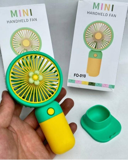 Mini Flower Handheld Fan – USB Rechargeable Portable Cooler