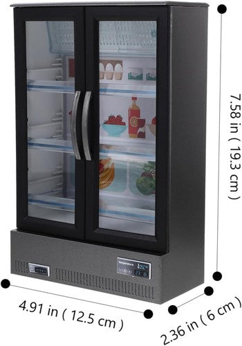 Kids Mini Toy Refrigerator Playset – Interactive Double-Door Fridge with Play Food & Accessories