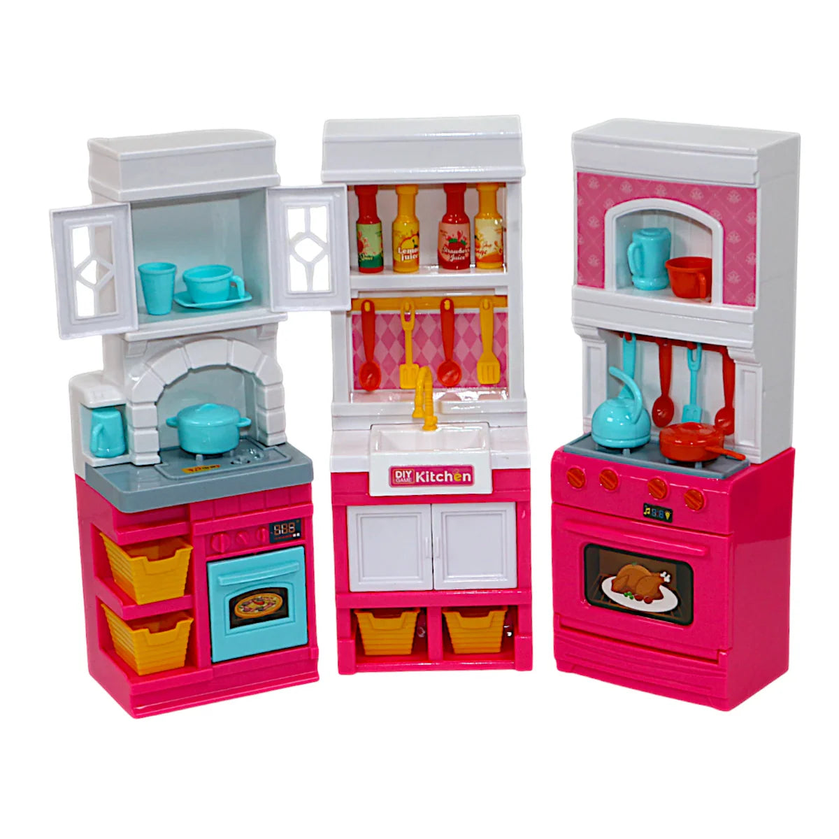 Kids' Realistic Kitchen Playset – Wall Style Design
