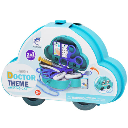 2-in-1 Kids Doctor Playset with Carrying Case – Doctor Theme Toy Kit