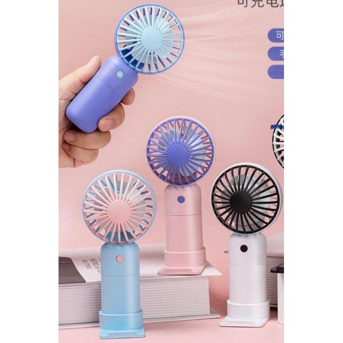 Portable Desktop & Handheld Mini Fan – USB Rechargeable with Phone Stand