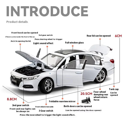 1:24 Scale Honda Accord Sport Hybrid Diecast Model Car – Red