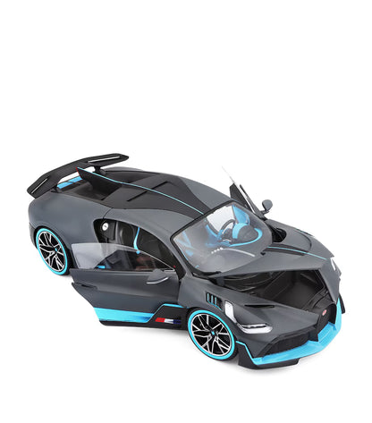 1:24 Scale Bugatti Divo Diecast Model Car – Matte Black with Blue Accents