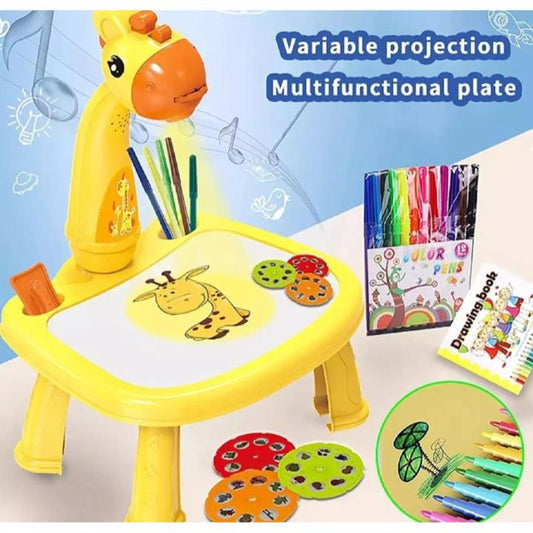 Giraffe Projection Drawing Table for Kids – Creative Art Station with Light & Music