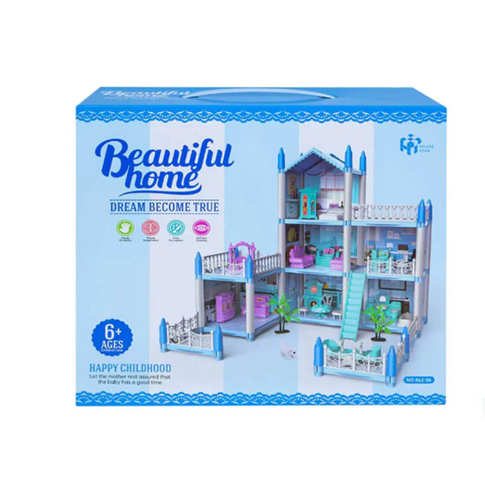 Beautiful Home Luxury Dream Castle Dollhouse Playset with Furniture & Accessories
