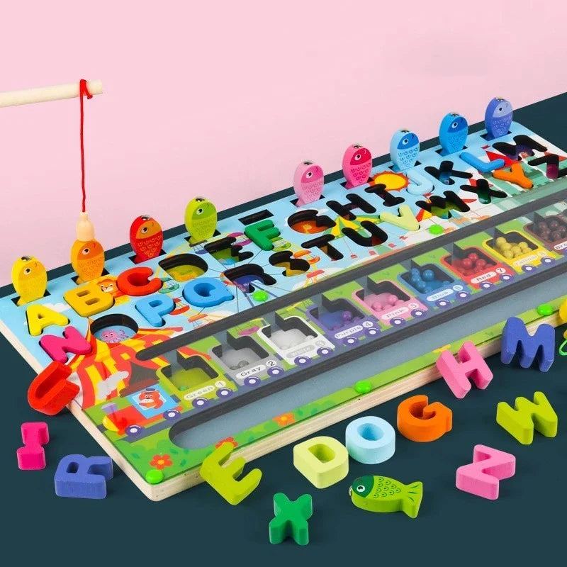 Multifunctional Magnetic Fishing & Alphabet Learning Board for Kids