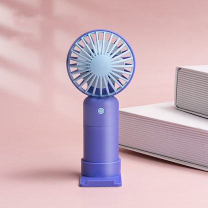 Portable Desktop & Handheld Mini Fan – USB Rechargeable with Phone Stand