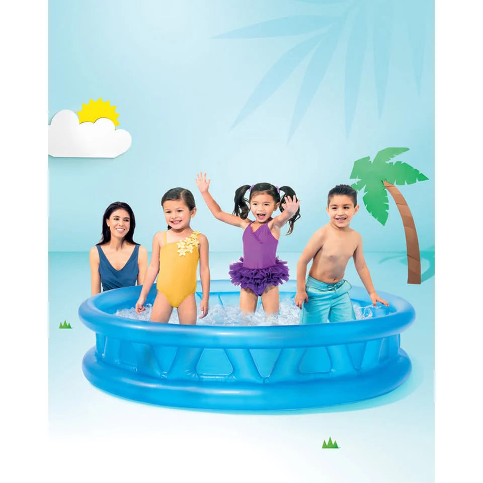 Intex Wet Set Collection Soft Side Inflatable Pool – Large Blue Kids' Pool