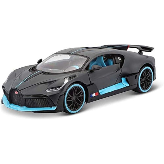 1:24 Scale Bugatti Divo Diecast Model Car – Matte Black with Blue Accents