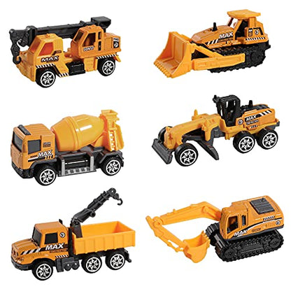 7-Piece Die-Cast Metal Construction Action Team Playset with Truck Trailer