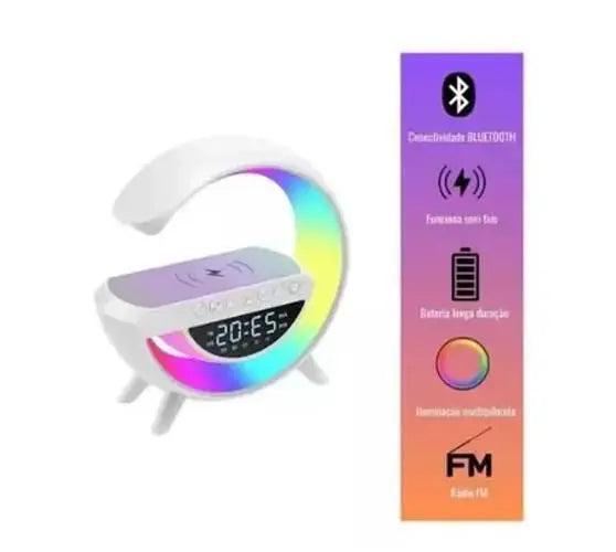 BT-3401 LED Wireless Charging Speaker with Clock & RGB Light