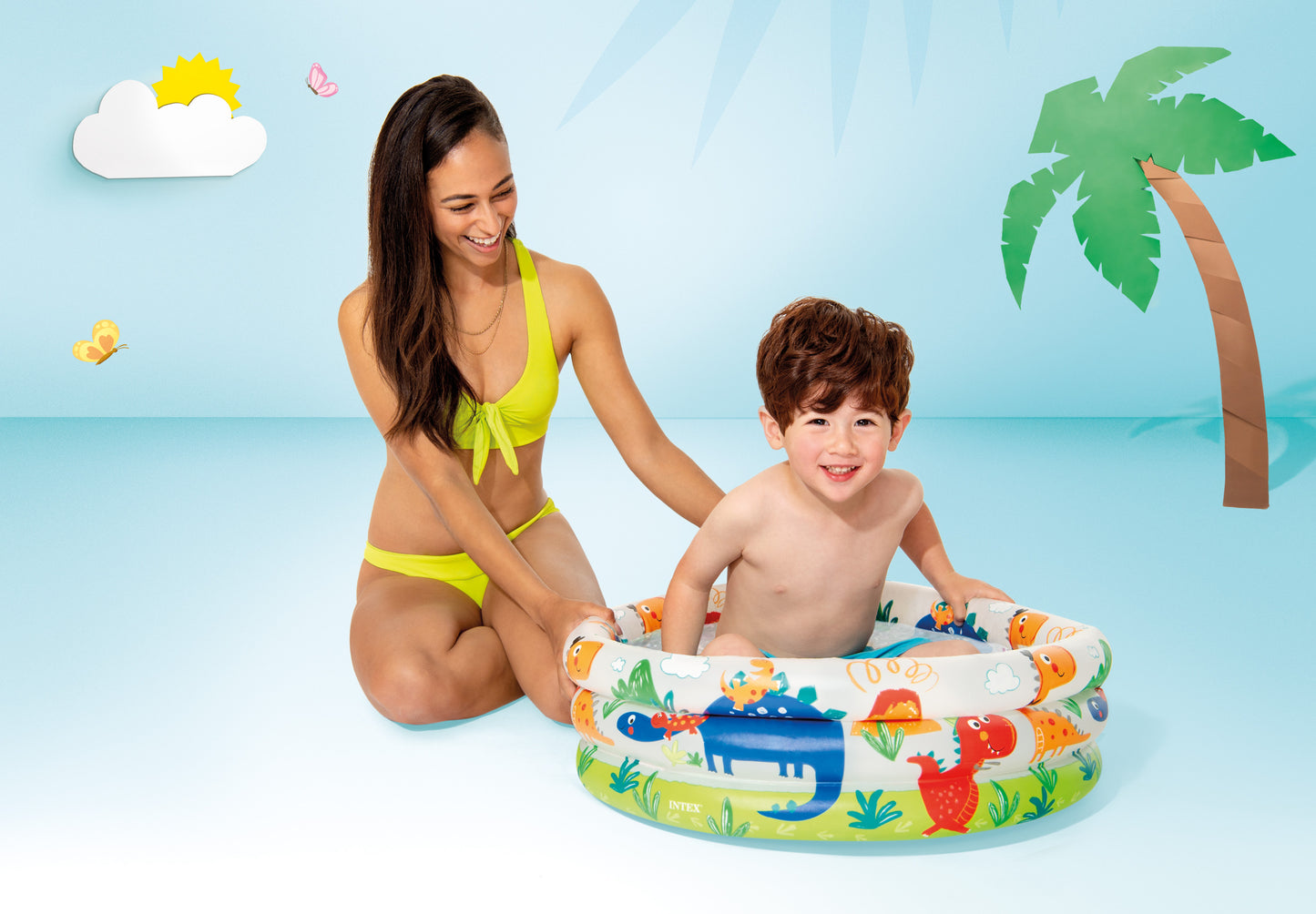 Intex Fun at the Beach Inflatable Snapset Pool – 5ft x 10in Instant Setup Kiddie Pool