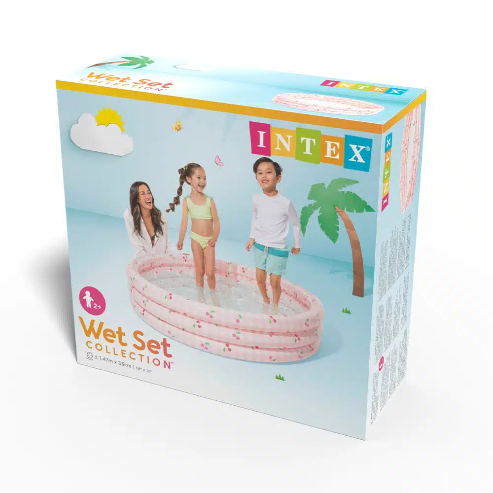 Intex Wet Set Collection Pink Cherry Pattern Inflatable Kids Pool (58" x 13")