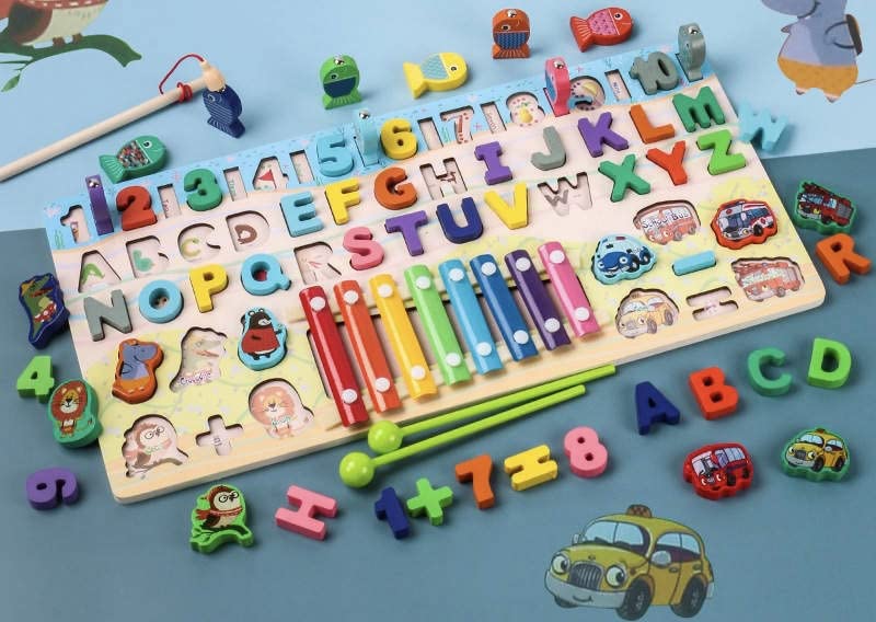 Multifunctional Magnetic Fishing & Alphabet Learning Board for Kids