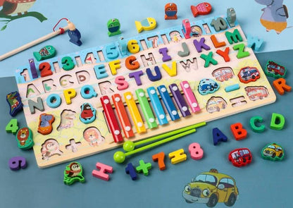 Multifunctional Magnetic Fishing & Alphabet Learning Board for Kids