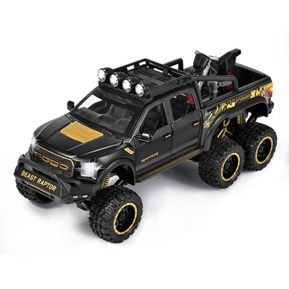 Ford Raptor 6x6 Off-Road Die-Cast Model Truck – Pull-Back Action