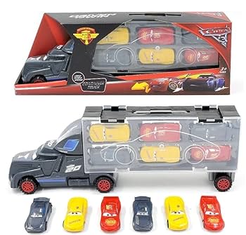 Mcqueen Cars 3 Container Truck Toy with 6 Mini Cars – Disney Pixar Style