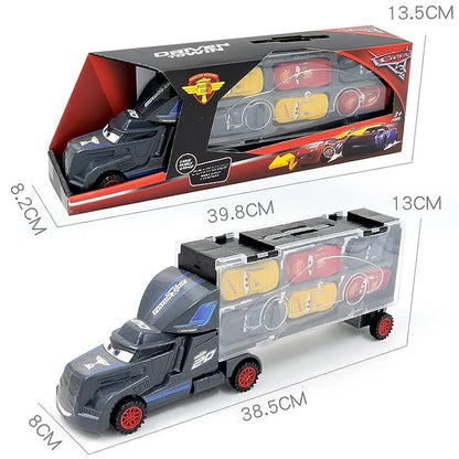Mcqueen Cars 3 Container Truck Toy with 6 Mini Cars – Disney Pixar Style