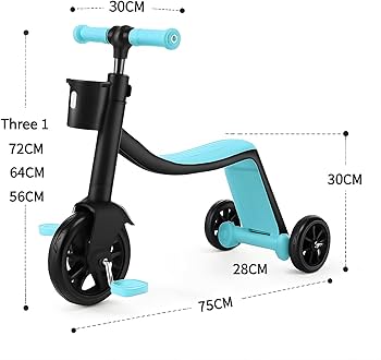 3-in-1 Kids Transforming Scooter & Balance Bike | 4-Level Adjustable Height, Light-Up PU Wheels, & Lean-to-Steer for Toddlers