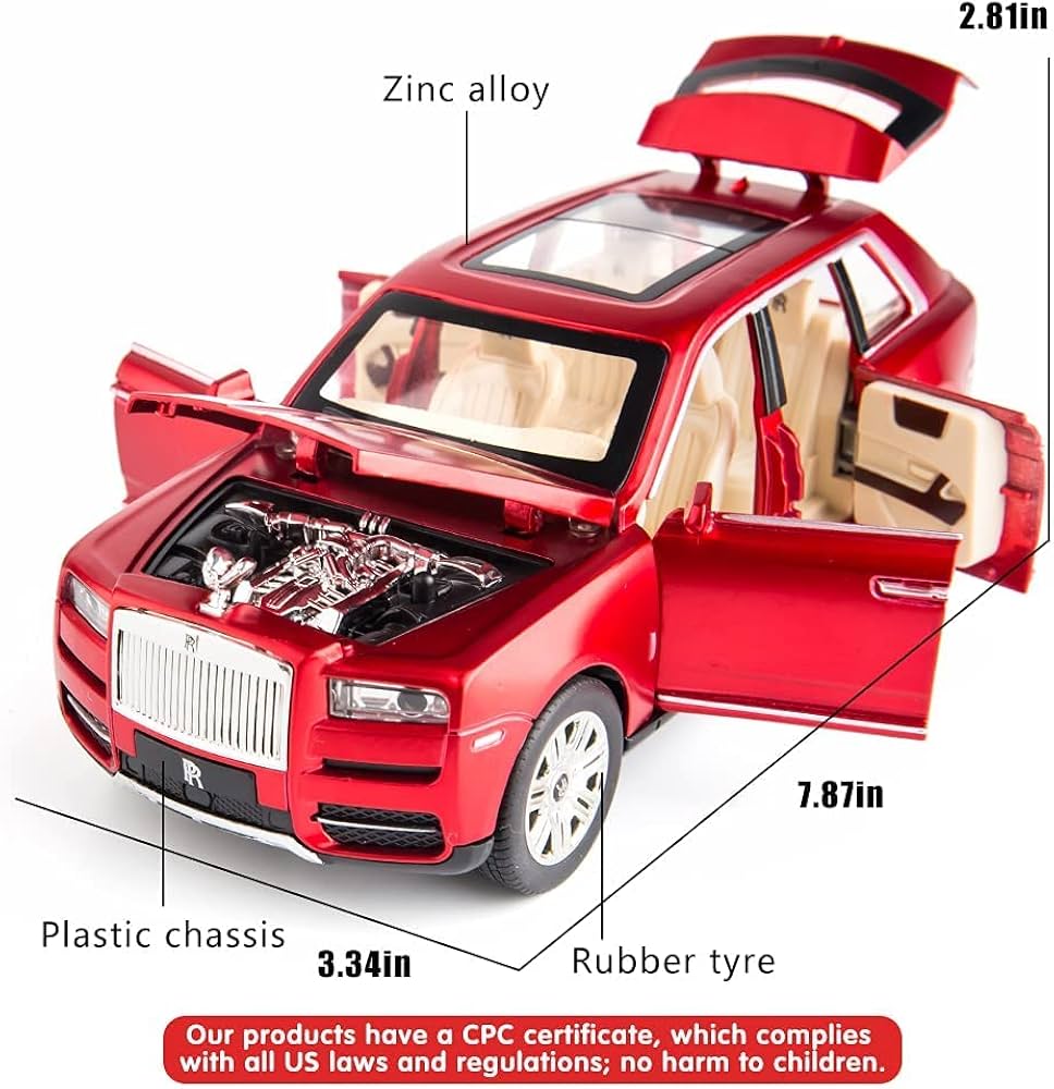 R/C Ultra-Luxury 1:24 Die-Cast Cullinan SUV RC Car – Premium Dual-Tone Toy Model with Lights, Sound & Exhaust Smoke