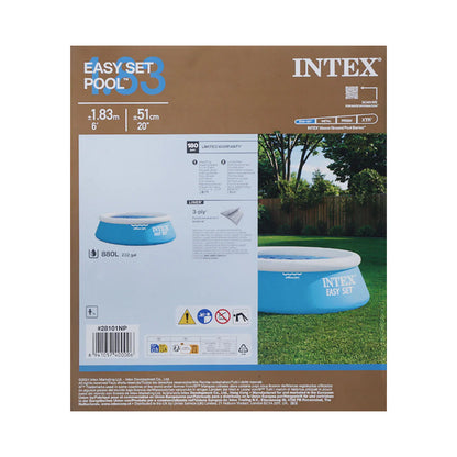 Intex Easy Set Inflatable Above Ground Pool – 6ft x 20in Compact Family Pool