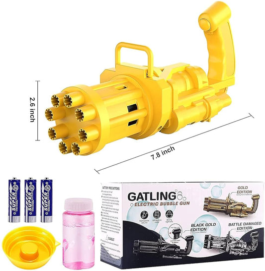 Gatling Electric Bubble Gun – 8-Hole Automatic Bubble Blower Toy