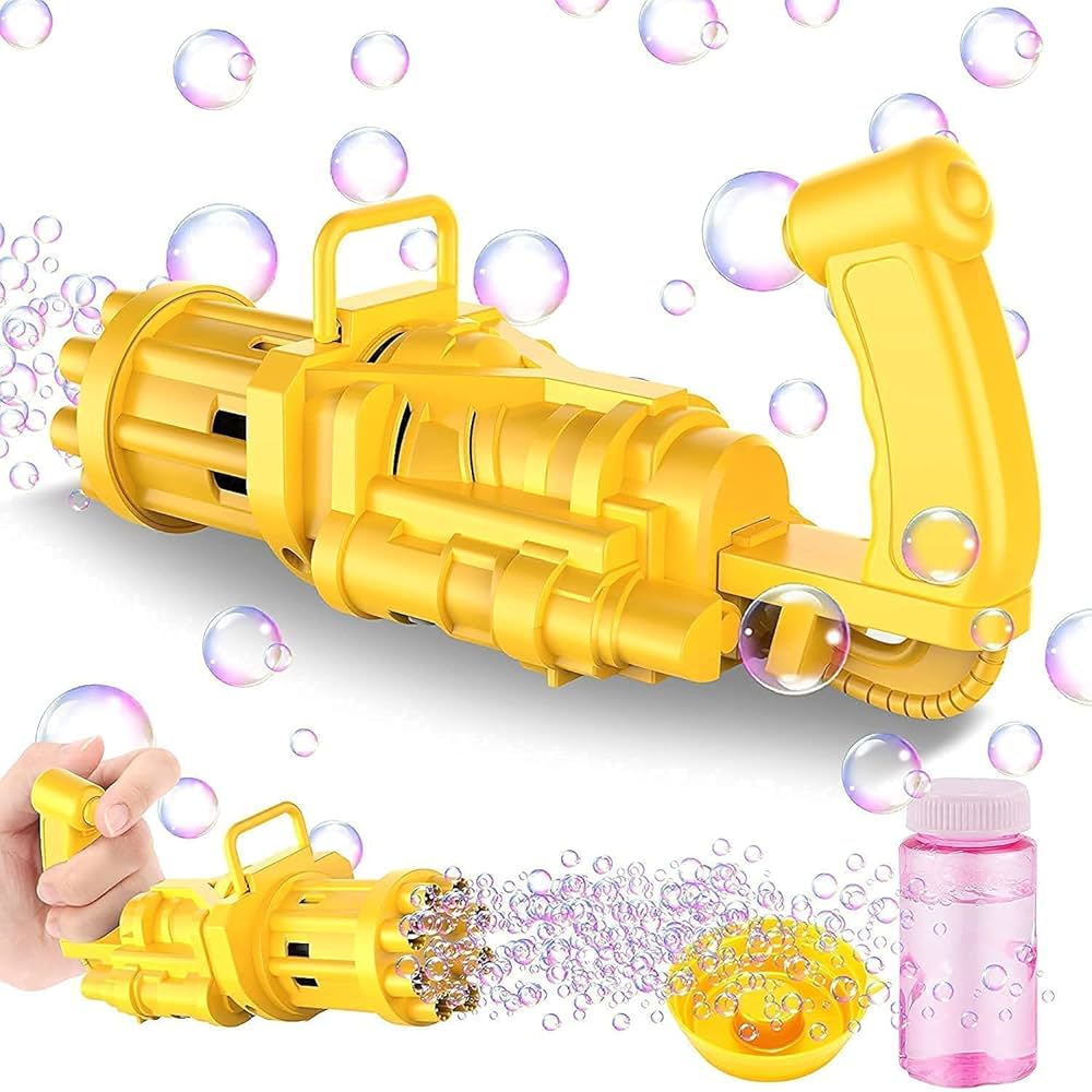 Gatling Electric Bubble Gun – 8-Hole Automatic Bubble Blower Toy