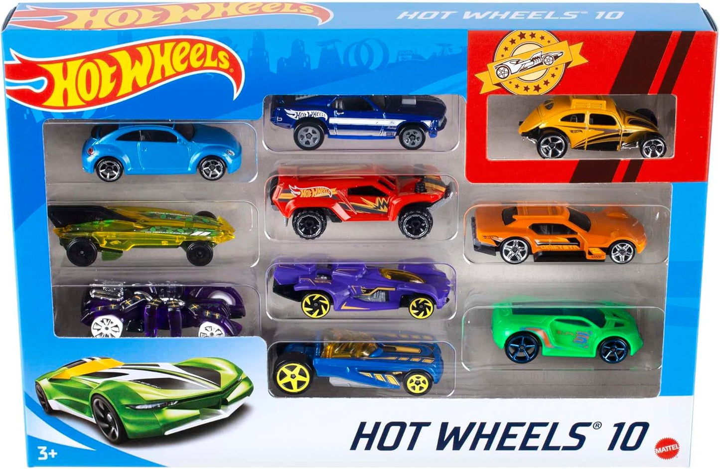 Hot Wheels 10-Car Gift Pack – Die-Cast Toy Cars for Kids