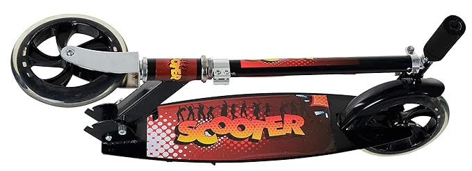 Black and Red Kick Scooter with Large Wheels