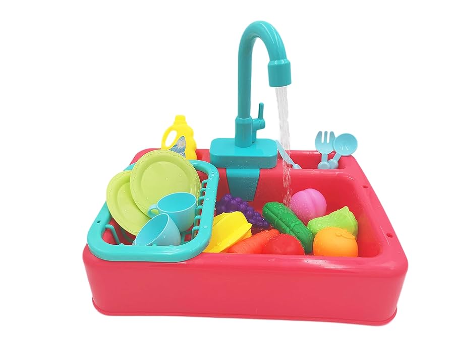 Electric Circulation Toy Kitchen Sink Set for Kids