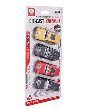 4-Pack Die-Cast Metal Pull Back Car Model Set – Fun Toys for Ages 3+
