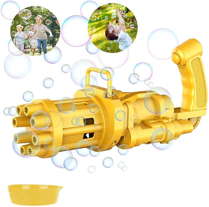 Gatling Electric Bubble Gun – 8-Hole Automatic Bubble Blower Toy